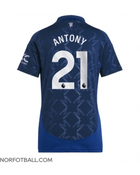 Billige Fotballdrakt Manchester United Antony #21 Replika Bortedrakt Dame 2024-25 Kortermet